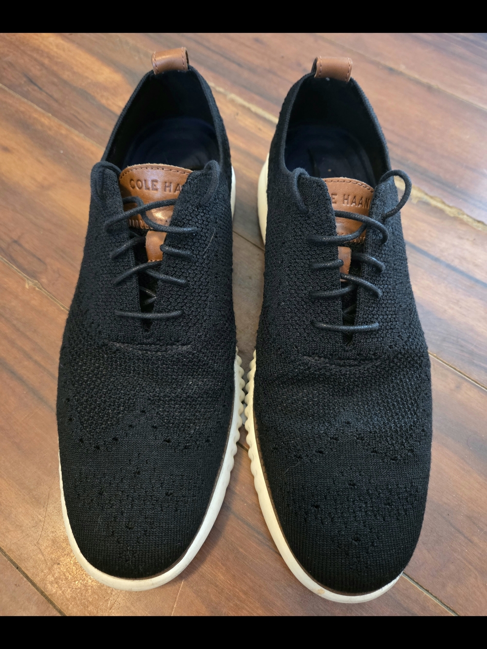 GUC Men's Cole Haan Black & White 2.ZERØGRAND Stitchlite Wingtip Oxfords